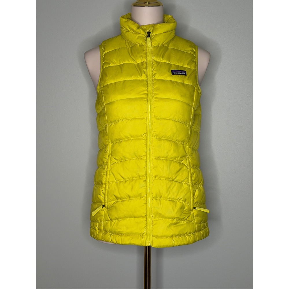 Patagonia Kids Down Sweater Vest Chartreuse Yellow XL 14